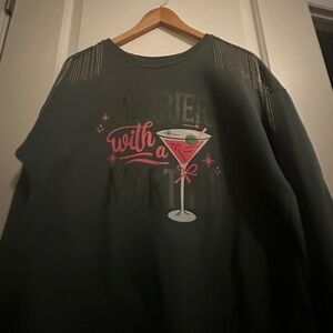 Upcycled Merrier with a Martini fringe sweatshirt